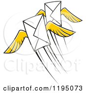 Poster, Art Print Of Envelopes With Yellow Wings