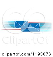 Poster, Art Print Of Blue Envelopes With Speed Lines