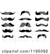 Clipart Of Black Moustaches Royalty Free Vector Illustration