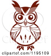 Clipart Of A Brown Owl 12 Royalty Free Vector Illustration