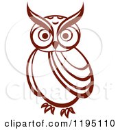 Clipart Of A Brown Owl 10 Royalty Free Vector Illustration