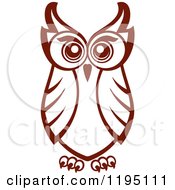 Clipart Of A Brown Owl 11 Royalty Free Vector Illustration