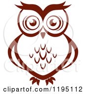 Clipart Of A Brown Owl 9 Royalty Free Vector Illustration