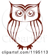 Clipart Of A Brown Owl 8 Royalty Free Vector Illustration