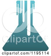 Clipart Of A Science Lab Flask Overflowing Royalty Free Vector Illustration