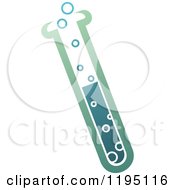 Clipart Of A Test Tube With Teal Colored Liquid Royalty Free Vector Illustration
