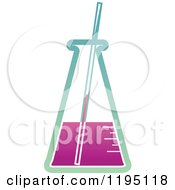 Clipart Of A Science Lab Flask With A Stick Royalty Free Vector Illustration