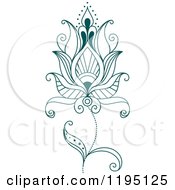 Poster, Art Print Of Teal Henna Flower 2