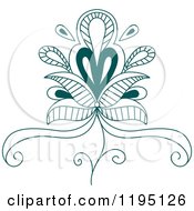 Poster, Art Print Of Teal Henna Flower 5