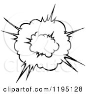 Clipart Of A Black And White Comic Burst Explosion Or Poof 13 Royalty Free Vector Illustration