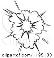 Clipart Of A Black And White Comic Burst Explosion Or Poof 11 Royalty Free Vector Illustration
