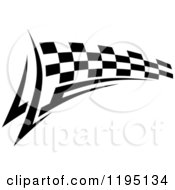 Clipart Of A Black And White Checkered Tribal Racing Flag 4 Royalty Free Vector Illustration