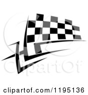Clipart Of A Black And White Checkered Tribal Racing Flag 2 Royalty Free Vector Illustration