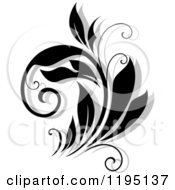 Clipart Of A Black And White Flourish With A Shadow 2 Royalty Free Vector Illustration