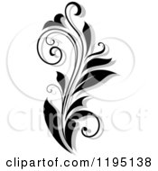 Poster, Art Print Of Black And White Flourish With A Shadow 3