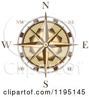 Brown And White Compass Rose 3