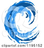 Clipart Of A Blue Painted Curling Wave 2 Royalty Free Vector Illustration