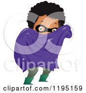 Poster, Art Print Of Black Super Hero Boy With A Cape And Mask