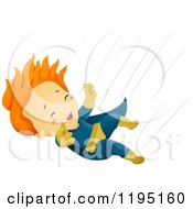 Poster, Art Print Of Red Haired Falling Super Hero Boy