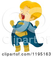 Poster, Art Print Of Shouting Blond Super Hero Boy