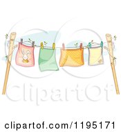 Poster, Art Print Of Colorful Baby Blankets Air Drying On A Clothesline