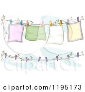 Poster, Art Print Of Blankets Air Drying On A Clothesline