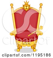 Poster, Art Print Of Red And Gold Kings Throne With Scepter
