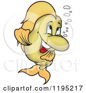 Poster, Art Print Of Happy Golden Fish With Bubbles
