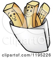 Cartoon Of A Carton Of Happy French Fries Royalty Free Vector Clipart by dero