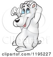 Cartoon Of A Polar Bear Thinking And Scratching His Head Royalty Free Vector Clipart by dero