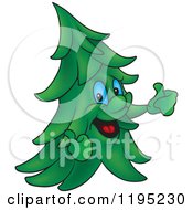 Poster, Art Print Of Happy Evergreen Tree Holding Two Thumbs Up