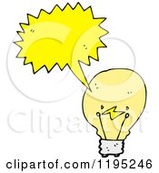 Cartoon Of A Light Bulb Speaking Royalty Free Vector Illustration