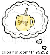 Cartoon Of A Soup Cup In A Thought Bubble Royalty Free Vector Illustration by lineartestpilot