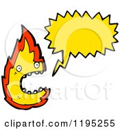 Cartoon Of A Flame Speaking Royalty Free Vector Illustration