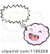 Cartoon Of A Cloud Speaking Royalty Free Vector Illustration