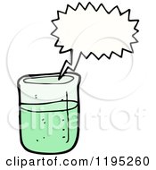 Cartoon Of A Lab Beaker Speaking Royalty Free Vector Illustration