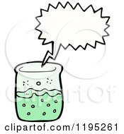 Cartoon Of A Lab Beaker Speaking Royalty Free Vector Illustration by lineartestpilot