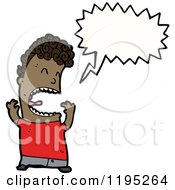 Cartoon Of A Black Man Speaking Royalty Free Vector Illustration