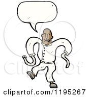Cartoon Of A Crazy Black Man Speaking Royalty Free Vector Illustration by lineartestpilot
