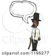 Cartoon Of A Black Man In A Top Hat Speaking Royalty Free Vector Illustration
