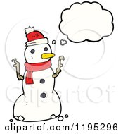 Poster, Art Print Of Snowman Thinking