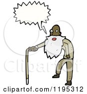 Cartoon Of An Old Black Man Speaking Royalty Free Vector Illustration by lineartestpilot