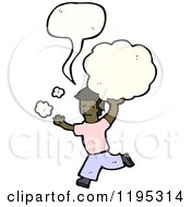Cartoon Of A Black Man Speaking Royalty Free Vector Illustration