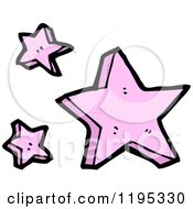 Cartoon Of Pink Stars Royalty Free Vector Illustration