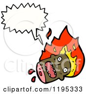 Cartoon Of A Bloody Decapitated Head Royalty Free Vector Illustration by lineartestpilot