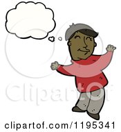 Cartoon Of A Black Man Thinking Royalty Free Vector Illustration