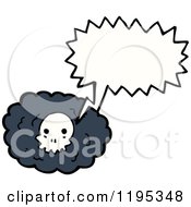 Cartoon Of A Cloud With A Skull Speaking Royalty Free Vector Illustration