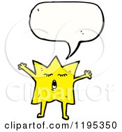 Cartoon Of A Star Speaking Royalty Free Vector Illustration