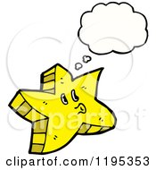 Cartoon Of A Starfish Thinking Royalty Free Vector Illustration