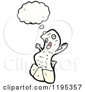 Cartoon Of A Bill In An Envelope Thinking Royalty Free Vector Illustration by lineartestpilot